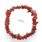 Jasper red bracelet elastic chopped natural stone 19 cm, full care stone