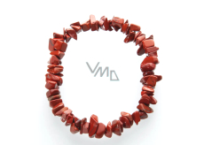 Jasper red bracelet elastic chopped natural stone 19 cm, full care stone