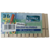 Clanax Wooden Clothespins 36 Pieces