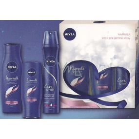 Nivea Hairmilk hair shampoo 250 ml + conditioner 200 ml + hairspray 250 ml, cosmetic set