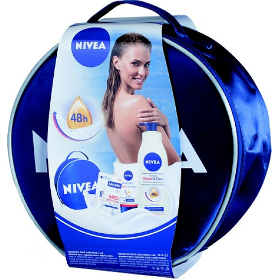 Nivea Care after shave balm 400 ml + hand balm 50 ml + lip balm 4.8 g, for women cosmetic set