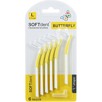 SOFTdent curved interdental brushes L 0.7 mm, 6 pcs