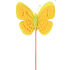 Felt butterfly yellow recess recess 7 cm + skewers