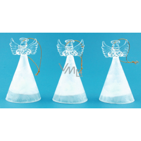 Glass angel with white LED skirt shining 10 cm 1 piece