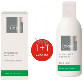 Ziaja Med Antibacterial Light Face Cream for Acne 50 ml + Cleansing Tonic for Oily and Problematic Skin 200 ml, duopack