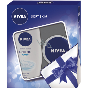 Nivea Creme Soft shower gel 250 ml + Care nourishing day cream for face, hands and body 100 ml, cosmetic set
