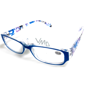 Berkeley Reading Prescription Glasses +1.0 plastic light blue side with rectangles 1 piece MC2084