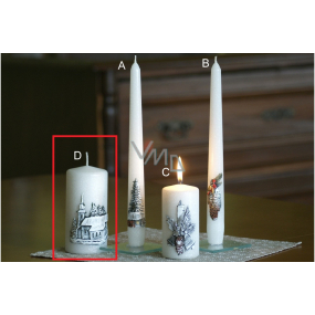 Lima Relief winter church candle white cone 50 x 100 mm 1 piece