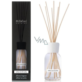 Millefiori Milano Natural White Mint & Tonka - White mint and Tonka beans Diffuser 100 ml + 7 stalks 25 cm long for smaller spaces lasts 5-6 weeks