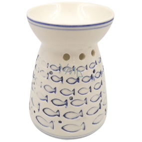 Porcelain aroma lamp with small fish 11 cm