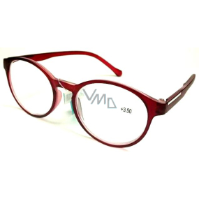 Berkeley Reading glasses +3.5 plastic transparent burgundy matt round glass 1 piece MC2182
