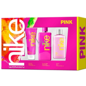 Nike Pink Woman Eau de Toilette for women 100 ml + shower gel 100 ml + body lotion 75 ml, gift set for women
