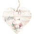 Bohemia Gifts Wooden decorative heart printed with Happy Easter 12 cm