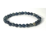 Obsidian blue bracelet elastic natural stone, ball 6 mm / 16-17 cm, rescue stone