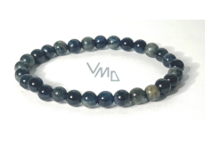 Obsidian blue bracelet elastic natural stone, ball 6 mm / 16-17 cm, rescue stone