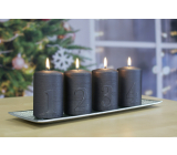 Lima Alfa Advent set with numbers candle grey cylinder 60 x 90 mm 4 pieces