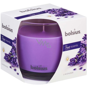 Bolsius True Scents Lavender - Lavender scented candle in glass 95 x 95 mm, burning time 43 hours