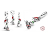 Sterling silver 925 Disney Pluto with Christmas hat, Christmas bracelet pendant