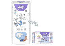 Bella Happy Midi 3 5 - 9 kg diaper panties for children 50 pieces + Bella wet wipes for children 10 pieces