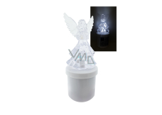 Candle LED glowing angel - white flickering flame 15,5 cm