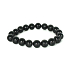 Tourmaline black bracelet elastic natural stone, ball 10 mm / 16 - 17 cm, guardian of good mood