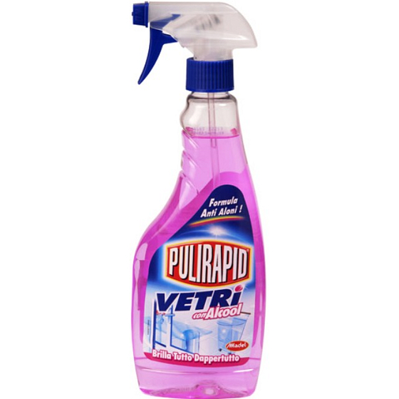 Pulirapid Vetri glass cleaner, crystal and other washable surfaces spray 500 ml