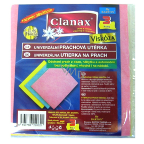 Clanax Universal cloth viscose non-woven 34 x 38 cm, 3 pieces