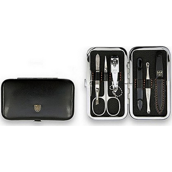 Kellermann 3 Swords Luxury manicure 6 pieces Articial Leather made of high quality artificial leather Black 7845 PN