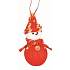 The bast snowman orange 15 cm hanging figurine