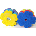Silux Household Sponge for dishes with practical suction cup Flower 4 pieces