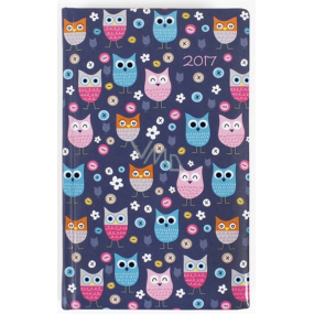 Albi Pocket diary weekly Owls on blue 9.5 cm × 15.5 cm × 1.1 cm