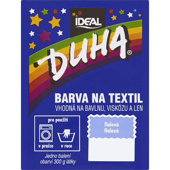 Ideal Rainbow Purple, fabric dye for cotton, viscose, and linen, for 300 g of fabric, 15 g