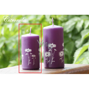 Lima Citronela mosquito repellent candle scented with flowers purple cylinder 50 x 100 mm