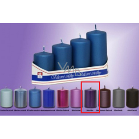 Lima Pyramid candle smooth metal violet cylinder diameter 40 mm 4 pieces