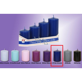 Lima Pyramid candle smooth dark blue cylinder diameter 40 mm 4 pieces