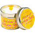 Bomb Cosmetics Lemon Queen Scented natural, handmade candle in a tin can burns for up to 35 hours