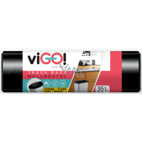 viGO! Garbage bags black, 6 µ, 35 liters 48 x 57 cm 50 pieces