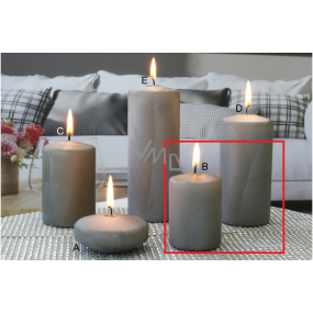 Lima Ice candle gray cylinder 50 x 70 mm 2 pieces
