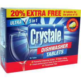 Crystale Ultra 5in1 Lemon Fresh dishwasher tablets 18 pieces