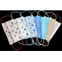 3-layer protective medical non-woven disposable, low respiratory resistance for children 10 pieces white paw print