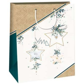 Ditipo Gift paper bag 32.4 x 10.2 x 44.5 cm gold stars DXA