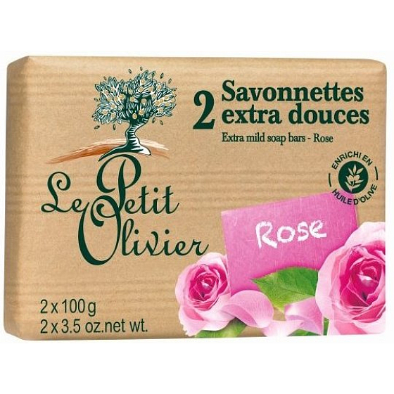Le Petit Olivier Rose Extra Gentle Toilet Soap with Natural Extracts 2 x 100 g