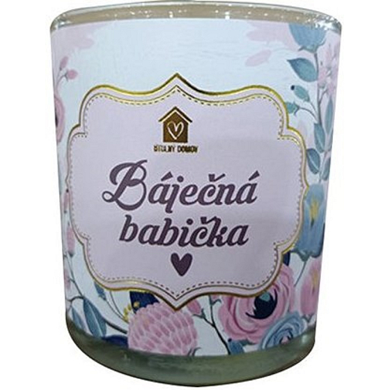 Nekupto Cosy home Wonderful Grandma gift scented candle in glass 9 x 9,5 cm
