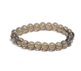 Quartz smoke bracelet elastic natural stone, ball 8 mm / 16-17 cm, the most perfect healer