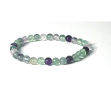 Fluorite green-clear bracelet elastic natural stone, ball 6 mm / 16-17 cm, genius stone