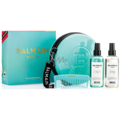 Balmain Paris Limited Edition Backstage Case texturizing salt hair spray 200 ml + sun protection spray 200 ml + pocket comb + cosmetic bag, cosmetic set