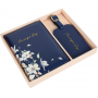 Albi Original Travel set of suitcase tag and document case Blue flower 19,5 x 16 x 2,5 cm
