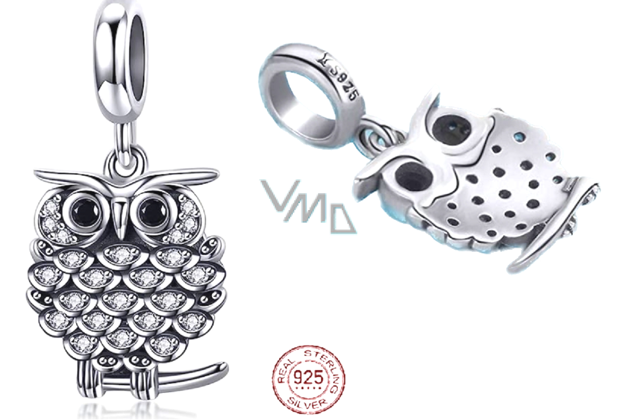 Sterling silver 925 Lovely owl, animal bracelet pendant - VMD ...