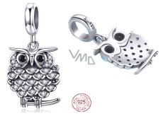 Sterling silver 925 Lovely owl, animal bracelet pendant