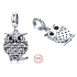Sterling silver 925 Lovely owl, animal bracelet pendant